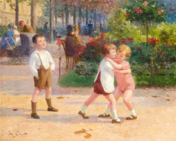 Enfants Au Parc Oil Painting by Victor Gabriel Gilbert