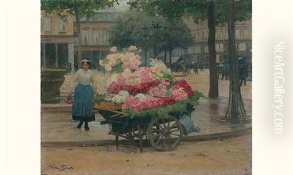 Marchande De Fleurs Oil Painting by Victor Gabriel Gilbert