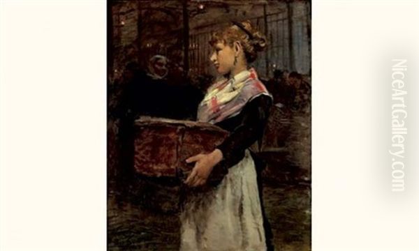 La Marchande Aux Halles Oil Painting by Victor Gabriel Gilbert