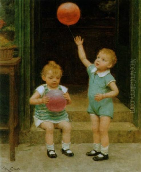 Die Luftballons Oil Painting by Victor Gabriel Gilbert