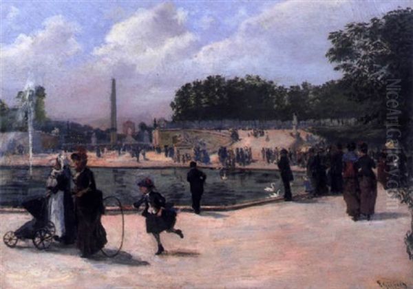 Tuileries Gardens Oil Painting by Victor Gabriel Gilbert