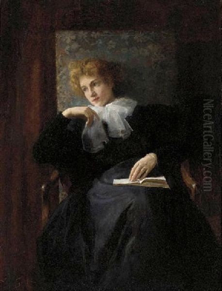 A Pensive Moment Oil Painting by Victor Gabriel Gilbert