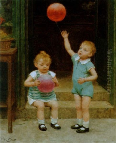 Die Luftballons Oil Painting by Victor Gabriel Gilbert