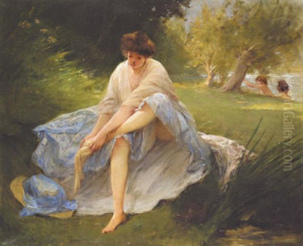 Apres Le Bain Oil Painting by Victor Gabriel Gilbert