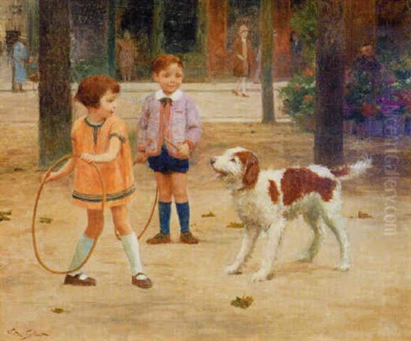 Playing With Hoops by Victor Gabriel Gilbert