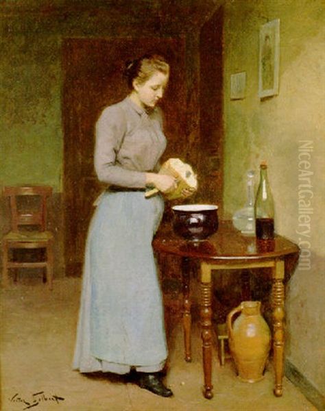 Preparing The Meal Oil Painting by Victor Gabriel Gilbert