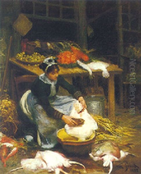 The Fishseller Oil Painting by Victor Gabriel Gilbert