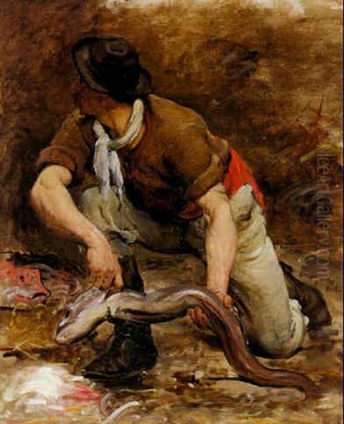 Study For: Un Coin De La Halle Aux Poissons, Le Matin Oil Painting by Victor Gabriel Gilbert