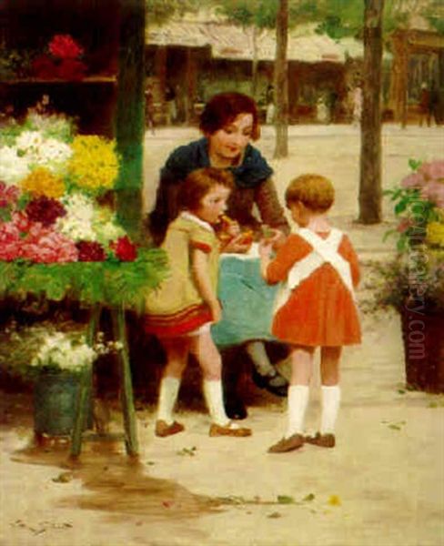 Croissants For The Children Oil Painting by Victor Gabriel Gilbert