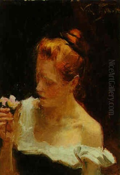 Portrait Of A Lady Oil Painting by Victor Gabriel Gilbert