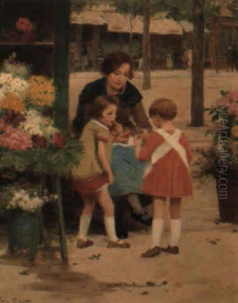 A Break For Refreshment Oil Painting by Victor Gabriel Gilbert