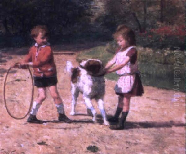 Enfants Au Parc Oil Painting by Victor Gabriel Gilbert