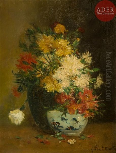 Vase De Fleurs Oil Painting by Charles Gilbert-Martin