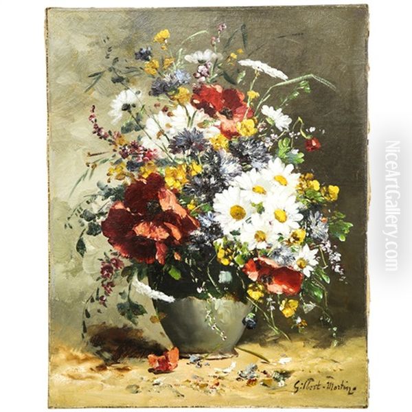 Bouquet And Vase Oil Painting by Charles Gilbert-Martin