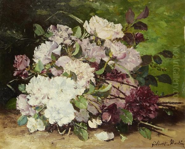 Still Life Of Flowers Oil Painting by Charles Gilbert-Martin