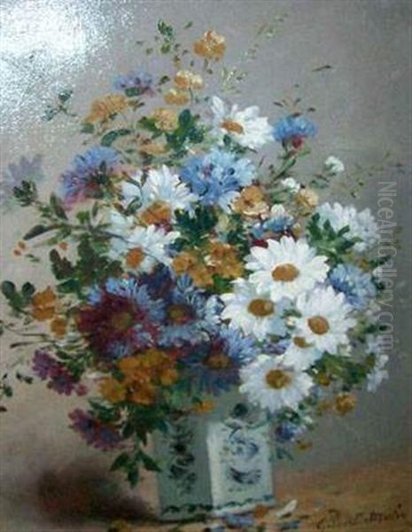 Bouquet De Fleurs Oil Painting by Charles Gilbert-Martin