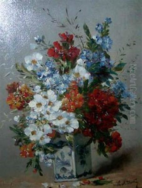 Bouquet De Fleurs Oil Painting by Charles Gilbert-Martin