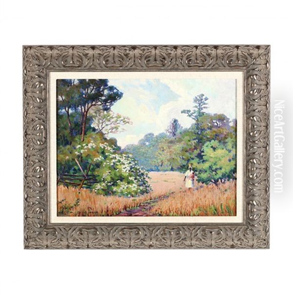 Along The Path Oil Painting by Emma S. Gilchrist