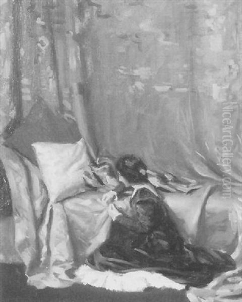 Kneeling By Her Bed Oil Painting by William Wallace Gilchrist