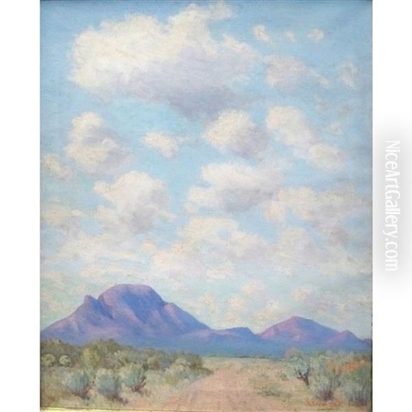 Desert Clouds, Wildcat Mountain Tucson Range Oil Painting by Robert Fletcher Gilder