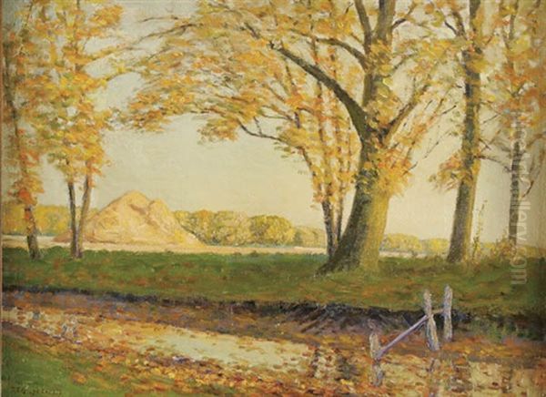 Early Fall Landscape Oil Painting by Robert Fletcher Gilder