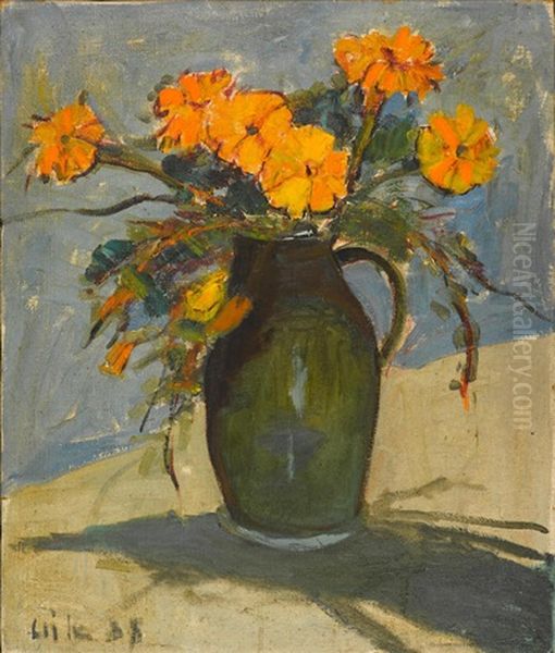 Still Life With Marigolds Oil Painting by Selden Connor Gile