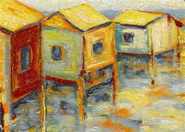 Wharves Oil Painting by Selden Connor Gile