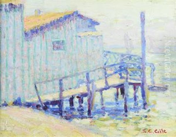 Boat House On The Bay Oil Painting by Selden Connor Gile