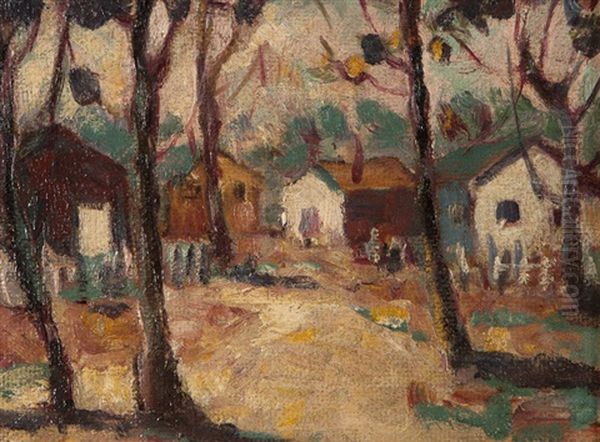 Cabins In The Trees Oil Painting by Selden Connor Gile