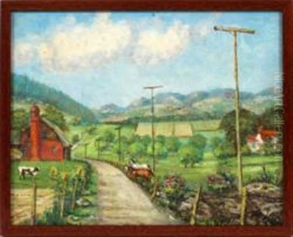 Summer Farm Landscape Oil Painting by Selden Connor Gile