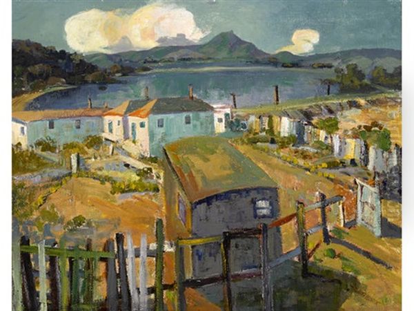 Tiburon Highway Along The Lagoon Oil Painting by Selden Connor Gile