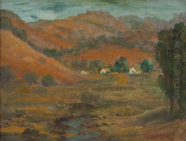 Landscape With Hills And Three Houses Oil Painting by Selden Connor Gile