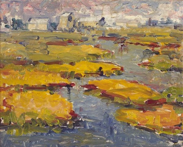 Small Orange Islands Oil Painting by Selden Connor Gile