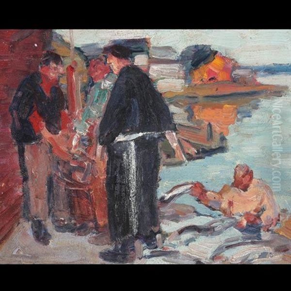 The Fishmonger Oil Painting by Selden Connor Gile