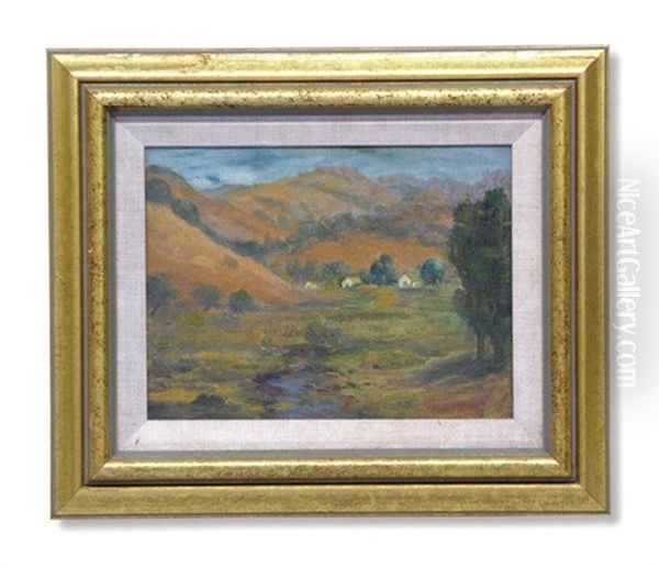 Landscape Of Hills With Houses Oil Painting by Selden Connor Gile