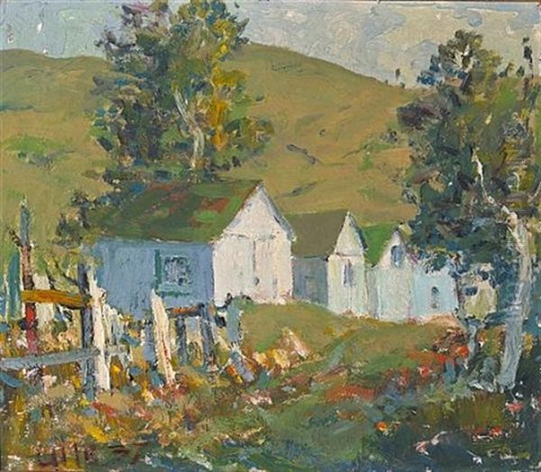 Hillside Homes Oil Painting by Selden Connor Gile