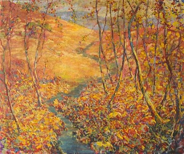 Hills In Autumn Oil Painting by Selden Connor Gile