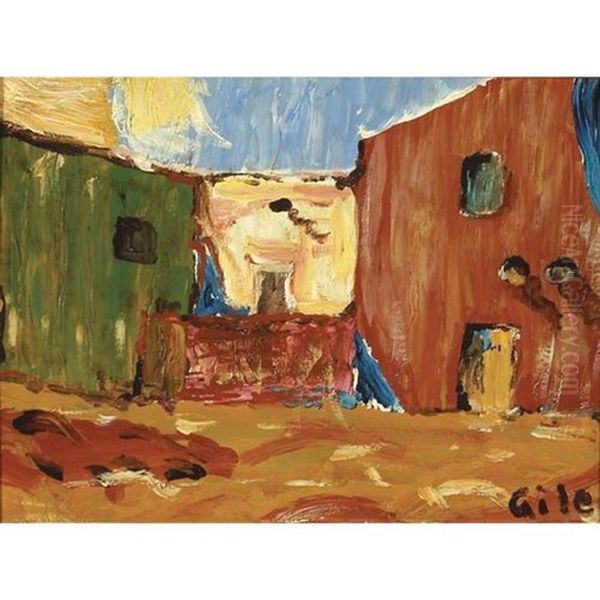 Taos Pueblo Oil Painting by Selden Connor Gile