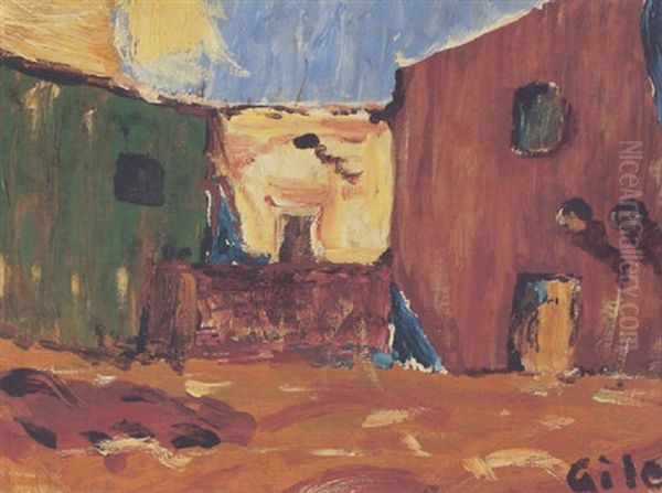 Taos Pueblo Oil Painting by Selden Connor Gile