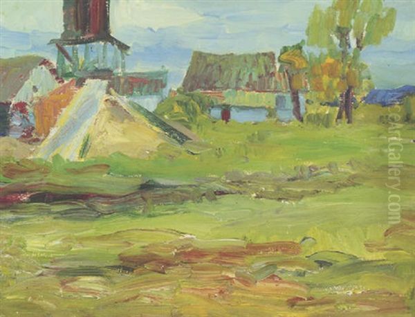 Water Tower Ranch Oil Painting by Selden Connor Gile