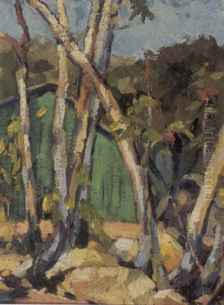 Trees And Shed Oil Painting by Selden Connor Gile