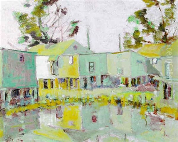 Tiburon Waterfront Oil Painting by Selden Connor Gile