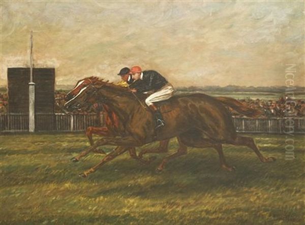 Select Stakes, Newmarket Oil Painting by Geoffrey Douglas Giles