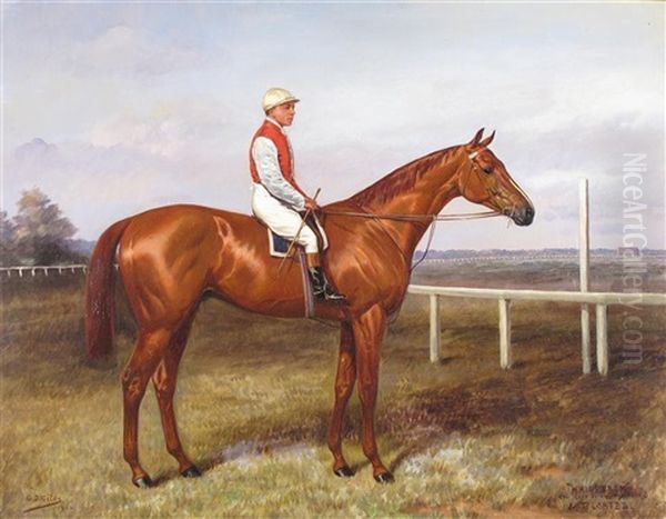 Whisperer, Winner Of The Portland Plate, Doncaster 1893 Oil Painting by Geoffrey Douglas Giles