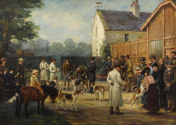 The Puppy Show Oil Painting by Geoffrey Douglas Giles