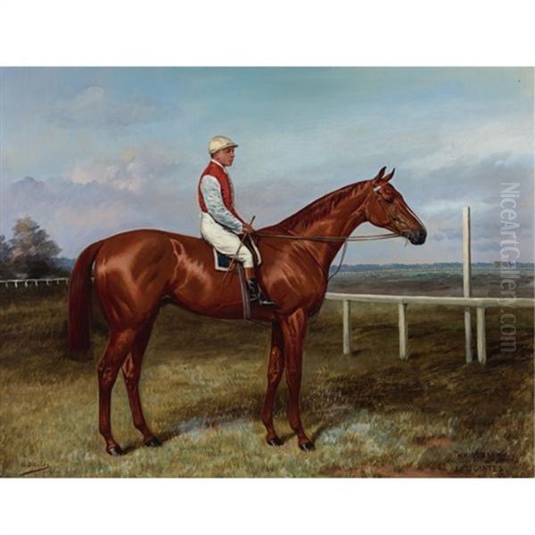 "whisperer", Winner Of The Portland Plate, Doncaster Oil Painting by Geoffrey Douglas Giles