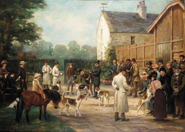 The Puppy Show Oil Painting by Geoffrey Douglas Giles