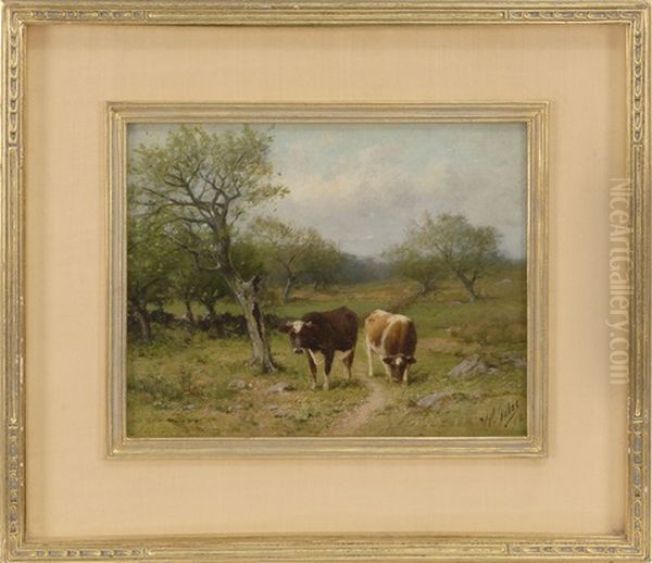 Landscape With Cows Oil Painting by Horace P. Giles