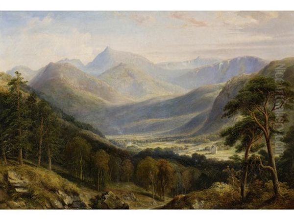 Braemar Castle And Lochnagar Oil Painting by James William Giles