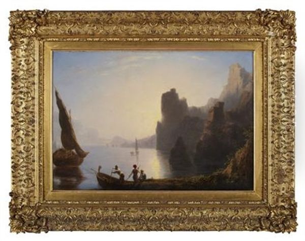 On The Italian Lakes Oil Painting by James William Giles